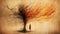 Burning Tree Artwork In Gabriel Pacheco\\\'s Expressive Manga Style