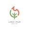 Burning tree and forest fire logo
