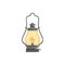 Burning vintage lantern icon flat vector illustration isolated on background.