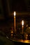 Burning warm candles at a ceremony in the temple