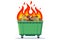 burning waste bin. flat vector illustration.