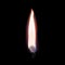 Burning wick from a candle isolated on a black background
