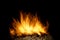 Burning wood pellets, living flame