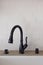 Burnished Copper Faucet with White Subway Tile