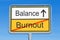 Burnout and balance sign