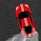 Burnout car, Japanese drift sport car, Street racing, turbocharger, tuning. Vector illustration for sticker.
