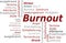 Burnout Stress Words Cloud