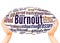 Burnout word cloud hand sphere concept