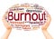 Burnout word cloud hand writing concept