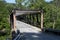 Burnt out covered bridge in rural West Virginia