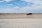 Burnt Out and Flipped Over Car Wreck in the Desert in Namibia