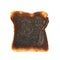 Burnt toast bread isolated