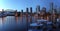 The Burrard bridge & False creek at dusk, Canada.