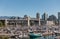 Burrard bridge and Fishermen`s Wharf, Vancouver Canada.