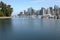 Burrard inlet marina & Vancouver BC skyline.