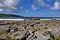 Burren limestone beach by west coast of ireland