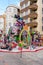 Burriana, Spain 10-10-2021: View of the Fallas dolls in the first celebration of this party in the new normality
