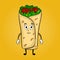 Burrito cartoon pop art vector illustration