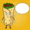 Burrito cartoon pop art vector illustration