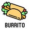 Burrito icon, outline style