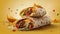 Burrito rolls  on a Yellow Background