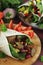 Burrito - typical Texas and Mexican cuisine wrap dish