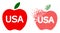 Burst Dotted and Original American Apple Icon