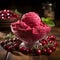 A burst of flavor awaits in this image of Cranberry Ice Cream by AI generated