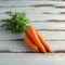 A burst of freshness orange carrot on a clean wooden surface