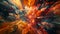 A burst of intense heat ignites a mesmerizing symphony of colorful abstract explosions