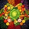 Burst of Nature: A Colorful Kaleidoscope of Fresh Produce