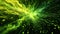 A burst of neon green and yellow particles evoking a sense of energy and vitality like a surge of electricity frozen in