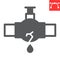 Burst oil pipe glyph icon, water leak and oil industry, burst pipe vector icon, vector graphics, editable stroke solid