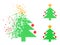 Burst Pixel Christmas Tree Glyph with Halftone Version