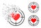 Burst Pixelated Love Target Glyph with Halftone Version