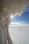 Burst of sunlight, Apostle Islands Ice Caves on frozen Lake Superior, Wisconsin