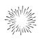 Burst vector icon, sun line drawn, star, retro circle sunshine, black doodle starburst element. Simple illustration