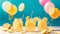 Bursting with Flavor Celebrating National Lemonade Day with Cheerful Lemonade Balloons.AI Generated