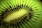 Bursting with flavor, up-close view of luscious kiwi fruit slice