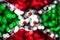 Burundi abstract blurry bokeh flag. Christmas, New Year and National day concept flag