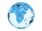 Burundi on blue globe isolated