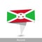 Burundi Country flag. Folded ribbon banner flag