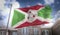 Burundi Flag 3D Rendering on Blue Sky Building Background