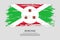 Burundi flag with brush stroke effect and information text poster, vector