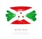 Burundi flag. Brush strokes are drawn by hand