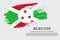 Burundi flag grunge brush and poster, vector