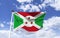 Burundi Flag Mockup fluttering in the wind