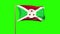 Burundi flag with title waving in the wind