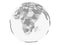 Burundi on grey globe isolated