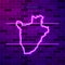 Burundi map glowing purple neon lamp sign